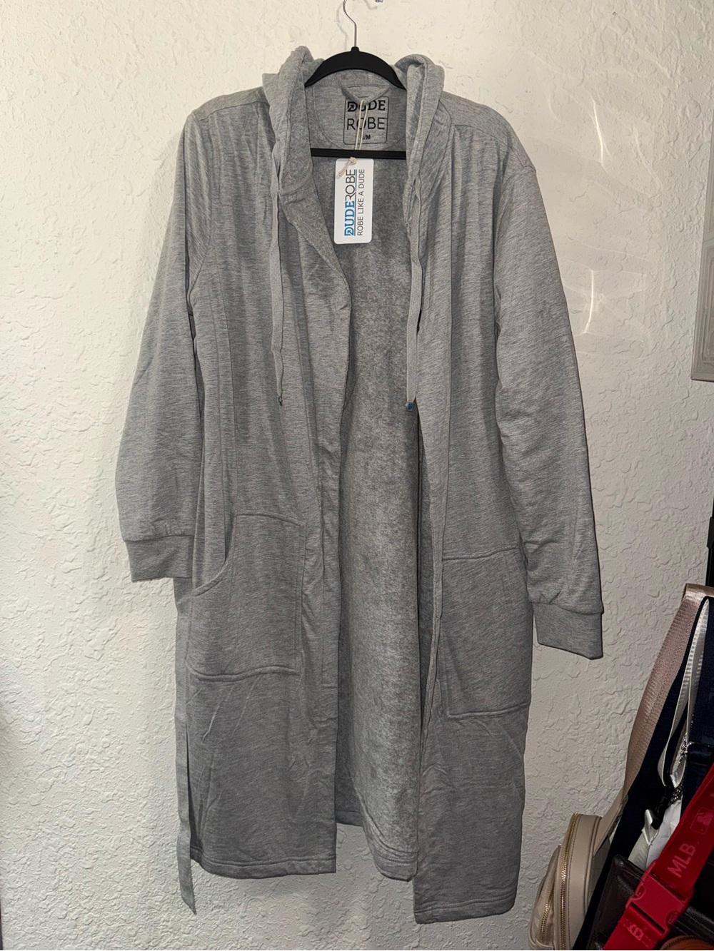 Men’s Gray Hooded Robe Cardigan